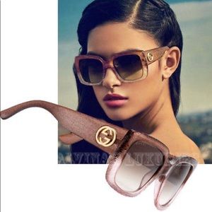 Gucci Pink/Brown Glitter Sunglasses